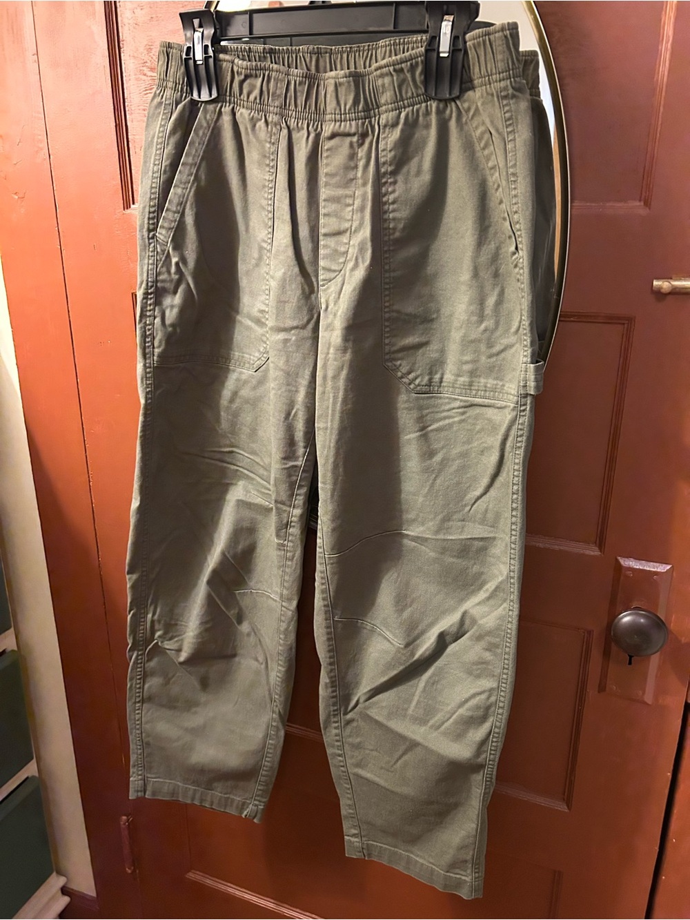 Old Navy Olive Green Women's Cargo Pulla Trousers with Elastic Waist - Picture 2 of 5